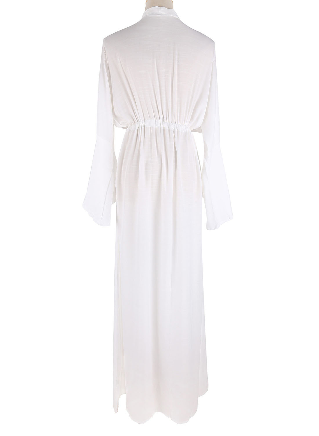 Women's Maxi Dresses Button-up Belted Split Hem Dress