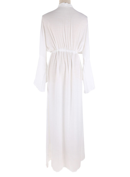 Women's Maxi Dresses Button-up Belted Split Hem Dress