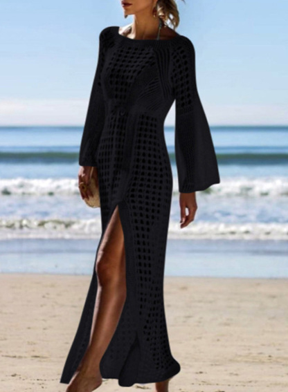 Women's Maxi Dresses Knitted Waist Split Hem Dress