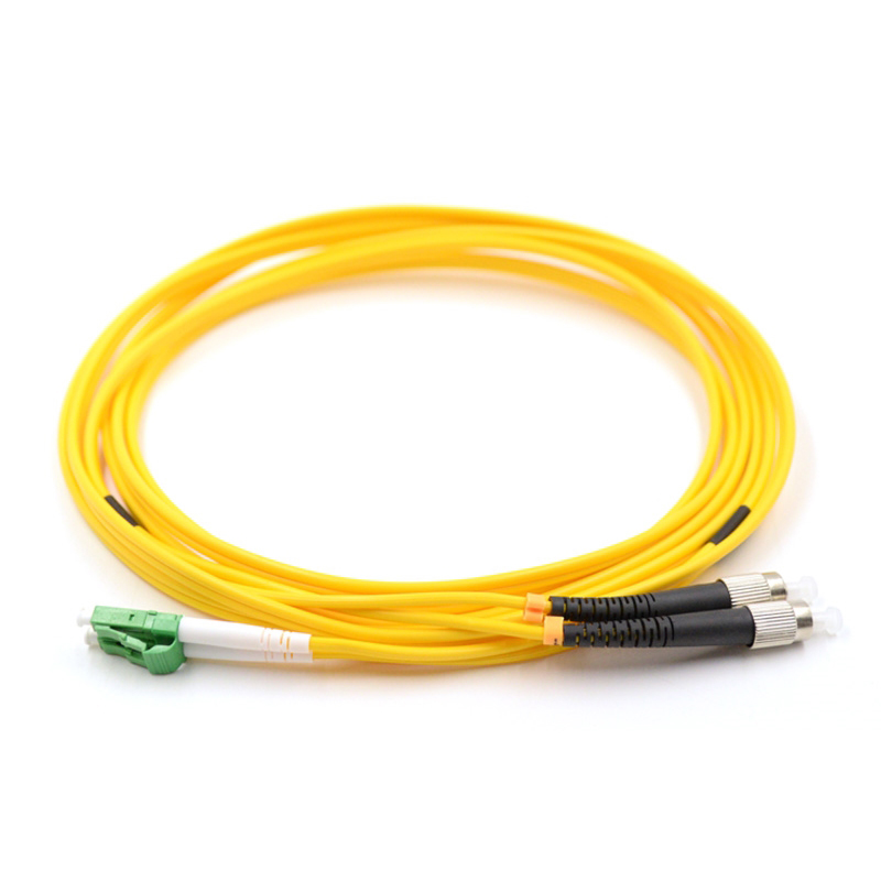 LC APC to FC APC Duplex OS2 Single Mode PVC (OFNR) 2.0mm Fiber Optic Patch Cable