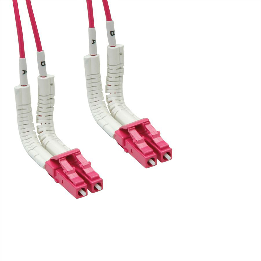 LC-LC Duplex Multimode OM4 Fiber Patchcord w/ Flexible Angle Boot