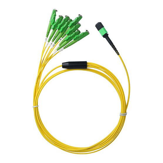 MTP/MPO to 4x E2000 APC Singlemode Fiber Optic Cable Yellow Polarity-B