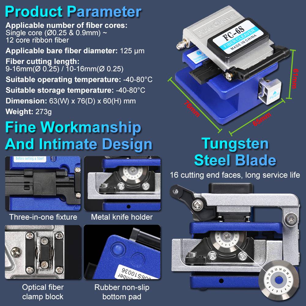 High Precision Optical Fiber Cleaver Cutting Tools Fiber Optical Cutter