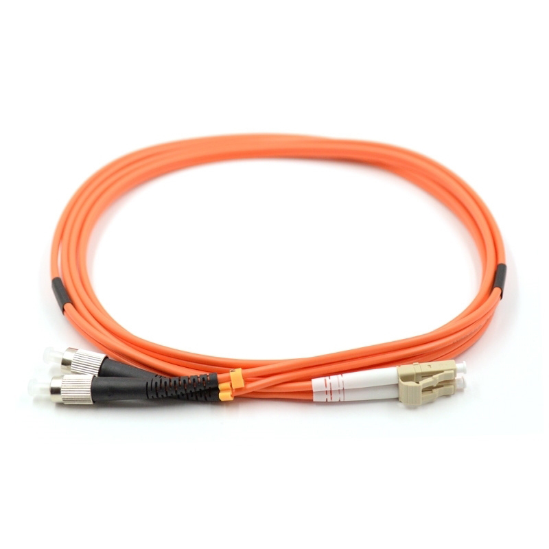 FC UPC to LC UPC Duplex OM2 Multimode PVC (OFNR) 2.0mm Fiber Optic Patch Cable