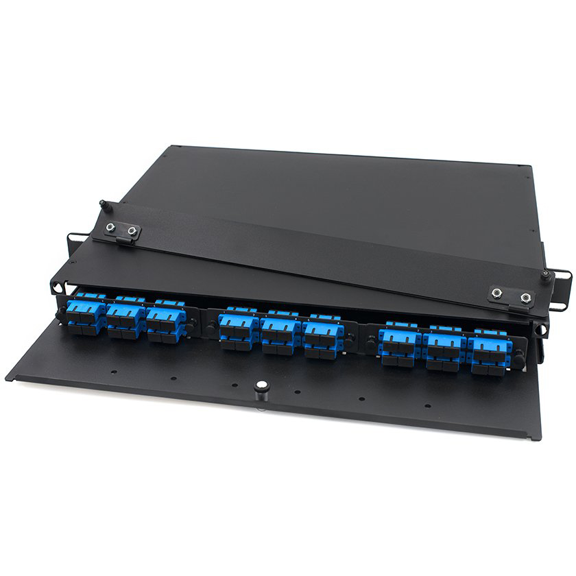 1U 19" Rack-mount Slide Out Panel Fiber Enclosure with 3 LGX slots