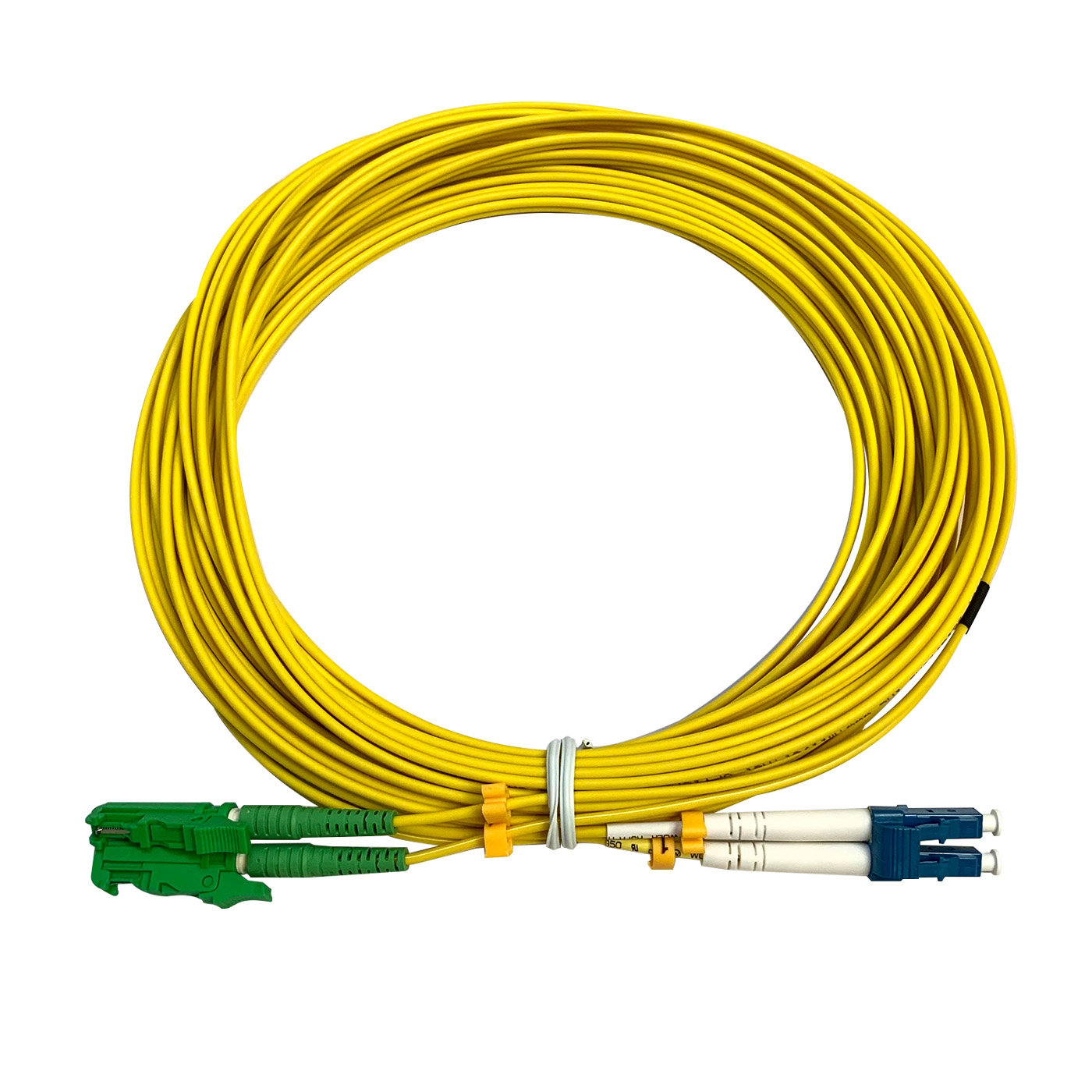 LSH to LC UPC Duplex OS2 Single Mode PVC (OFNR) 2.0mm Fiber Optic Patch Cable