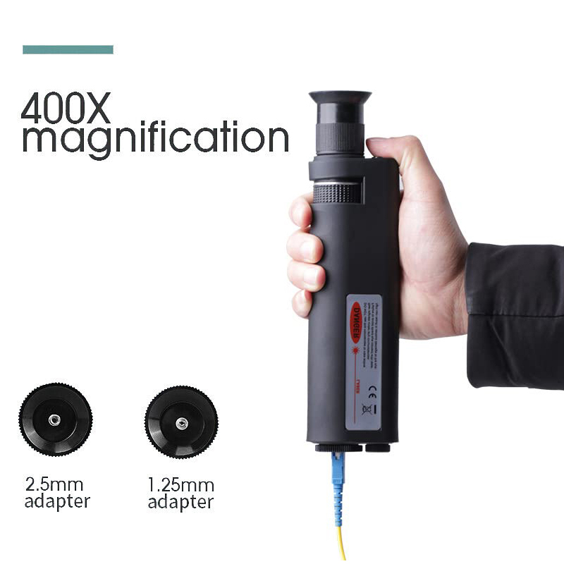 400X Handheld Fiber Optic Cable Endface Inspection Probe Microscope for LC/SC/FC/ST Connectors 