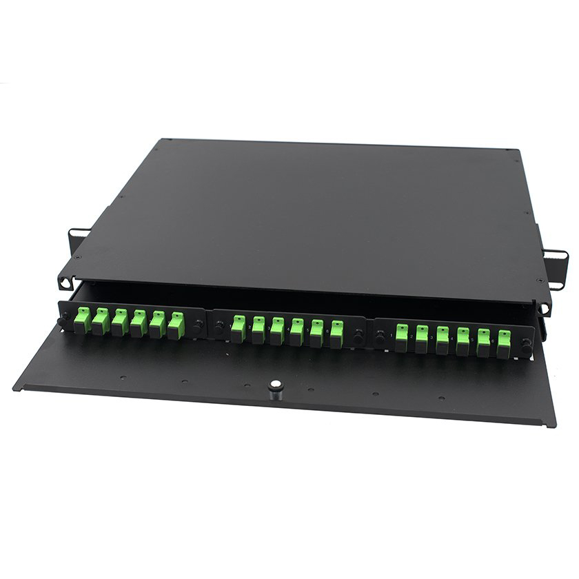 1U 19" Rack-mount Slide Out Panel Fiber Enclosure with 3 LGX slots