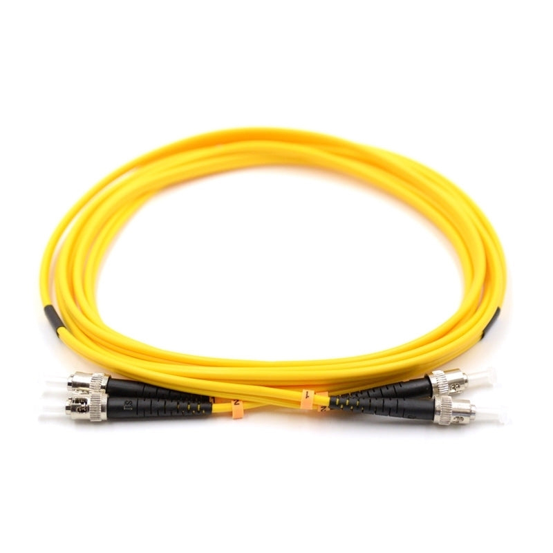 ST UPC to ST UPC Duplex OS2 Single Mode PVC (OFNR) 2.0mm Fiber Optic Patch Cable