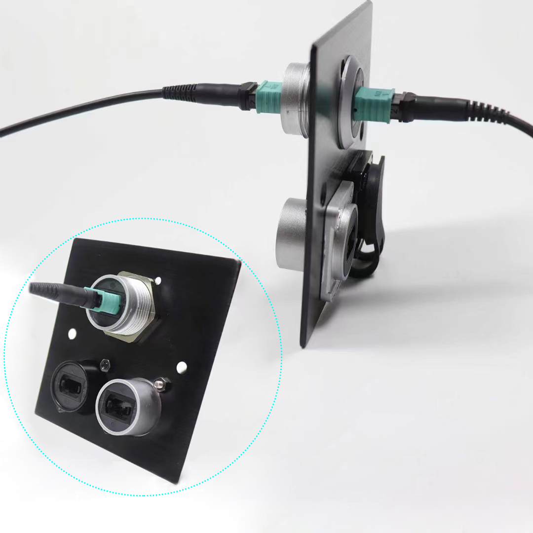 IP XLR / D-Series MPO Adapter Feed-through Bulkhead Key up to Key down