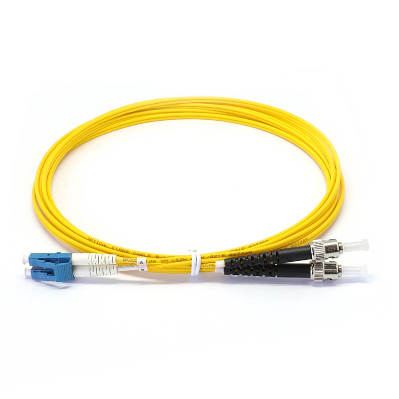 LC UPC to ST UPC Duplex OS2 Single Mode PVC (OFNR) 2.0mm Fiber Optic Patch Cable