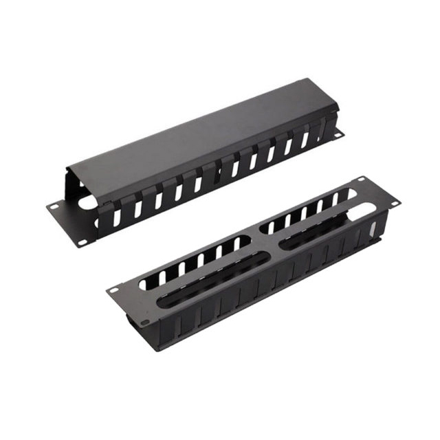 2U Finger Duct Cable Manager Single-sided w/ Cover 