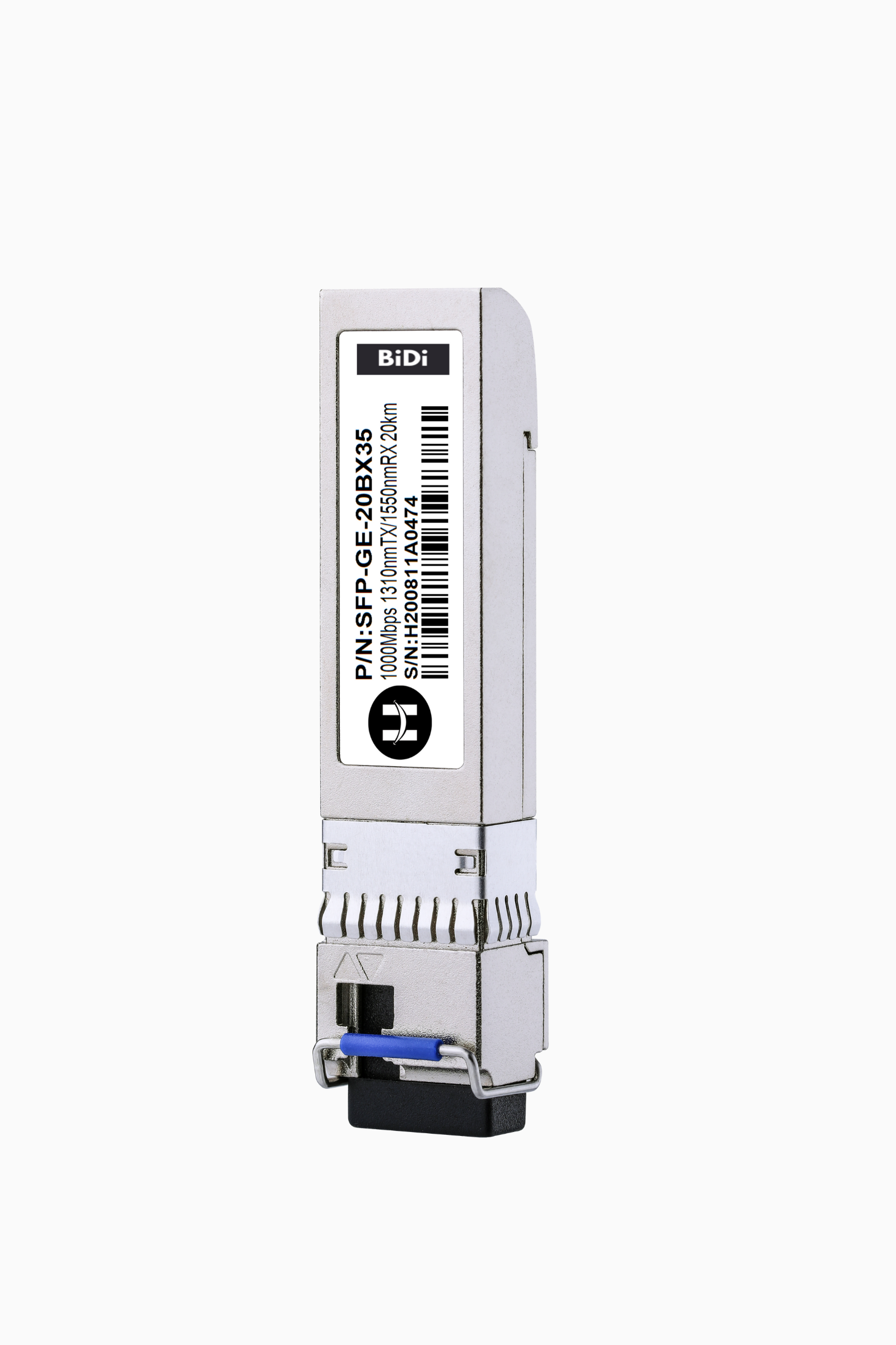 1000BASE-BX SFP BiDi 1310nm-TX/1550nm-RX 20km DOM LC-simplex SMF C-temp Transceiver Module