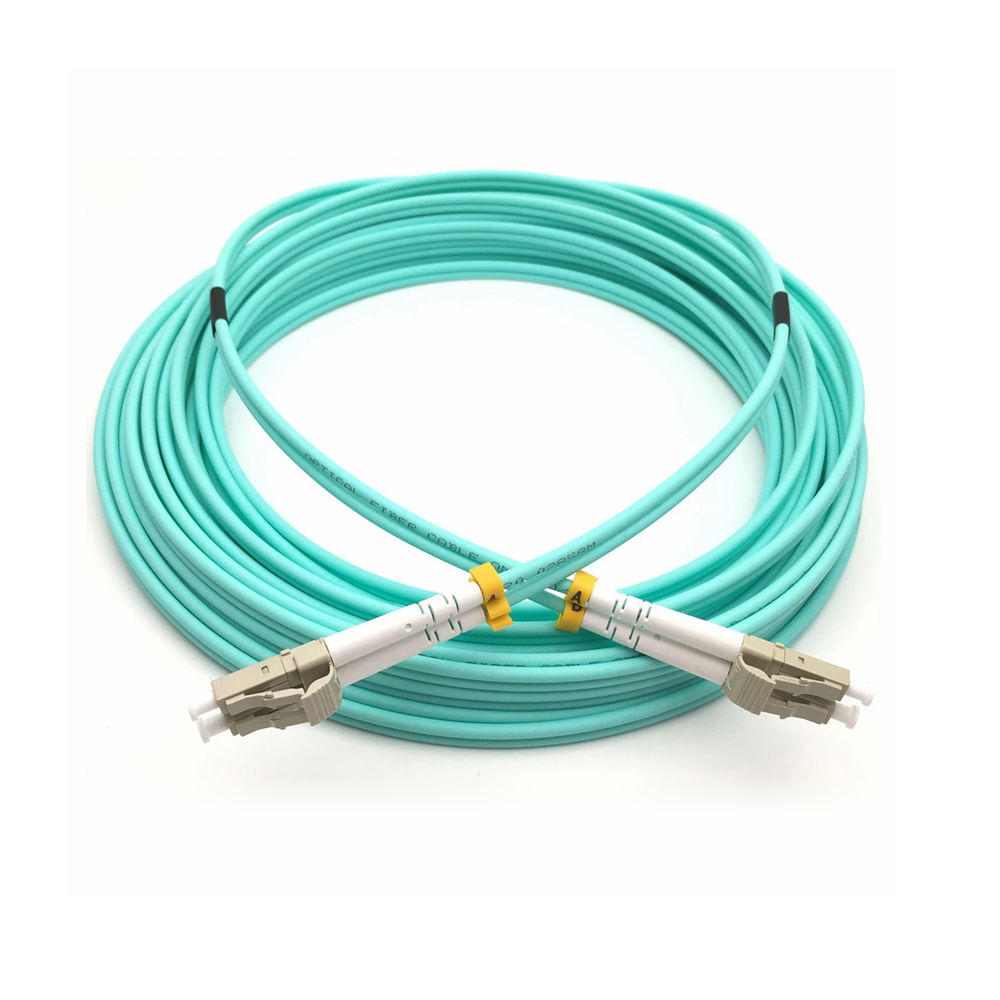 LC UPC to LC UPC Duplex OM3 Multimode PVC (OFNR) 2.0mm Fiber Optic Patch Cable