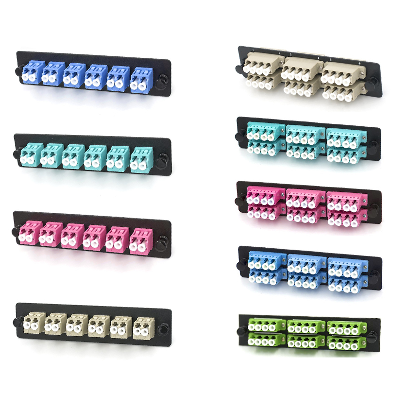 "LC" LGX Compatible Fiber Adapter Panel Plates Pre-loaded Singlemode Multimode Fiber Optic Adapters