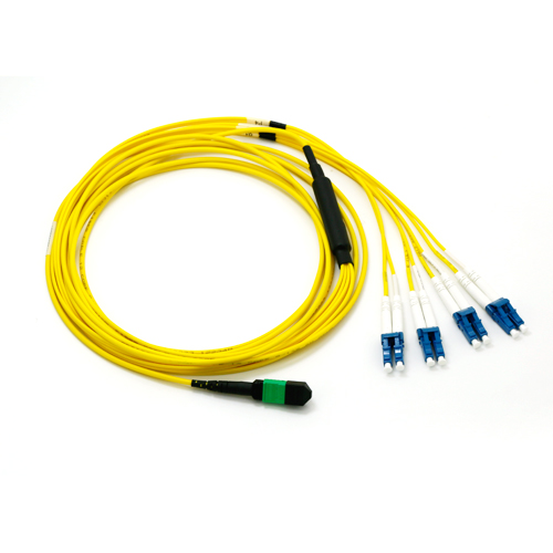 MTP/MPO to 4xLC Singlemode OS2 Fiber Optic Cable Yellow Polarity Type-B
