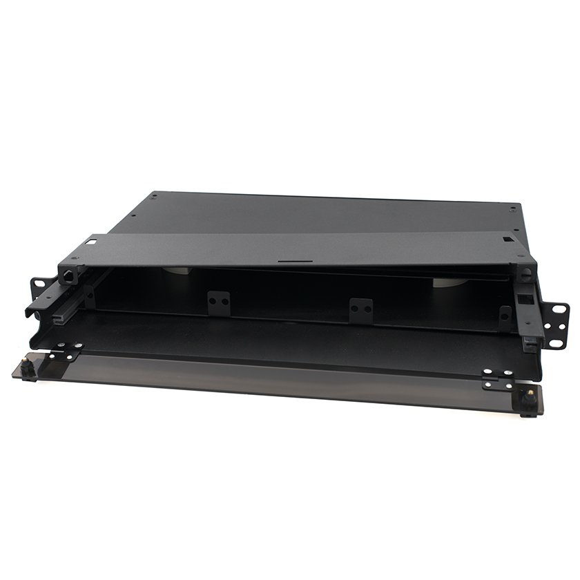 1U 19" Rack-mount Slide Out Panel Fiber Enclosure with 3 LGX slots