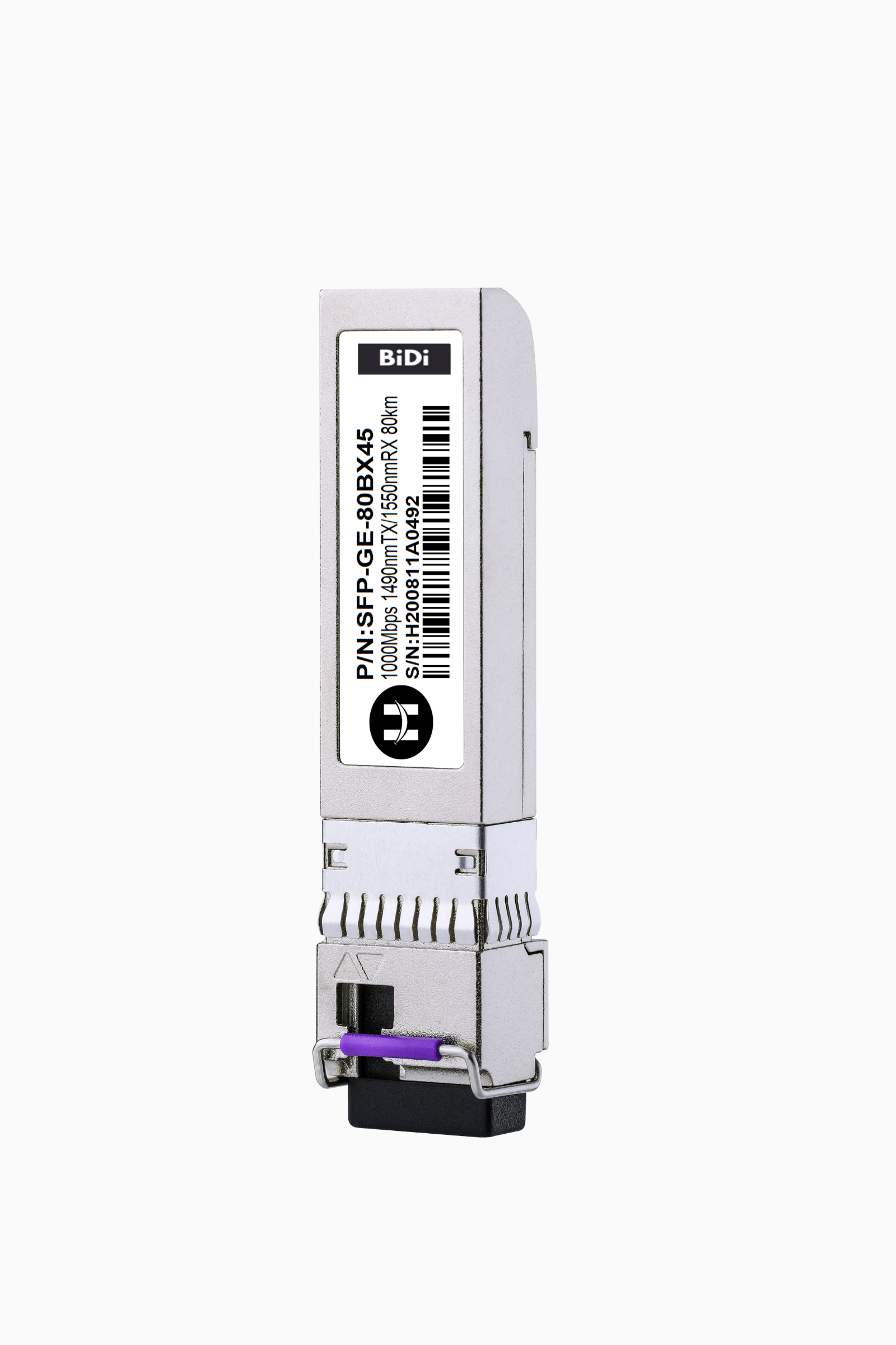 1000BASE-BX SFP BiDi 1490nm-TX/1550nm-RX 80km DOM LC-simplex SMF C-temp Transceiver Module