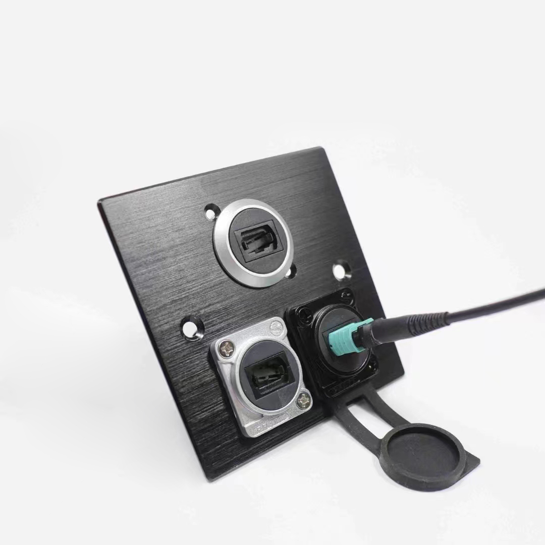 opticalCON Neutrik ‘DSeries’ (XLR cutout holes) MPO feedthrough bulkhead