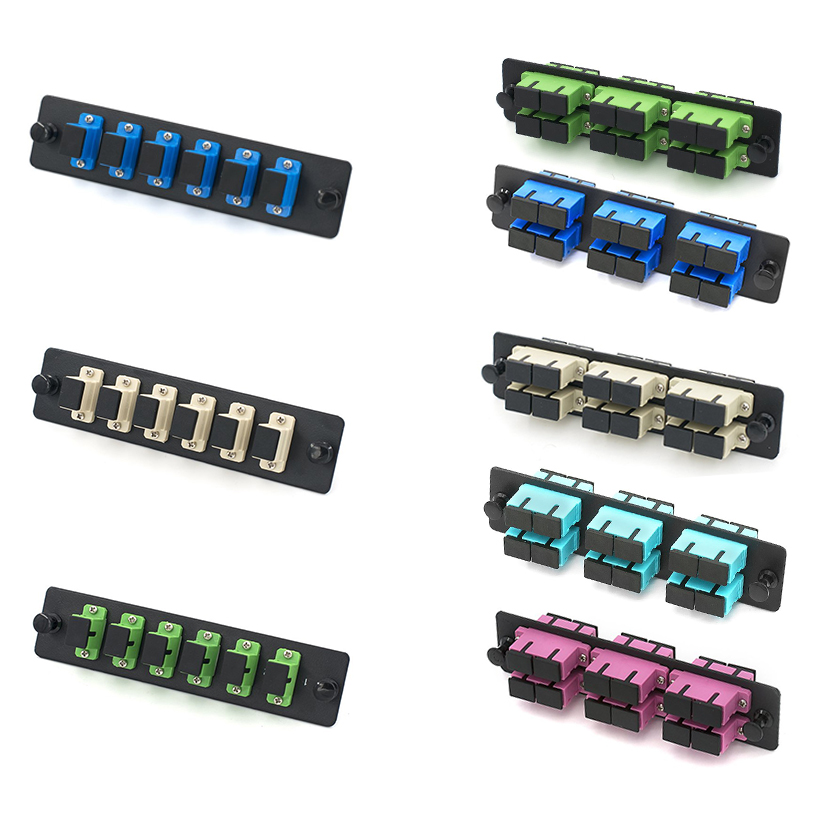 "SC" LGX Compatible Fiber Adapter Panel Plates Pre-loaded Singlemode Multimode Fiber Optic Adapters