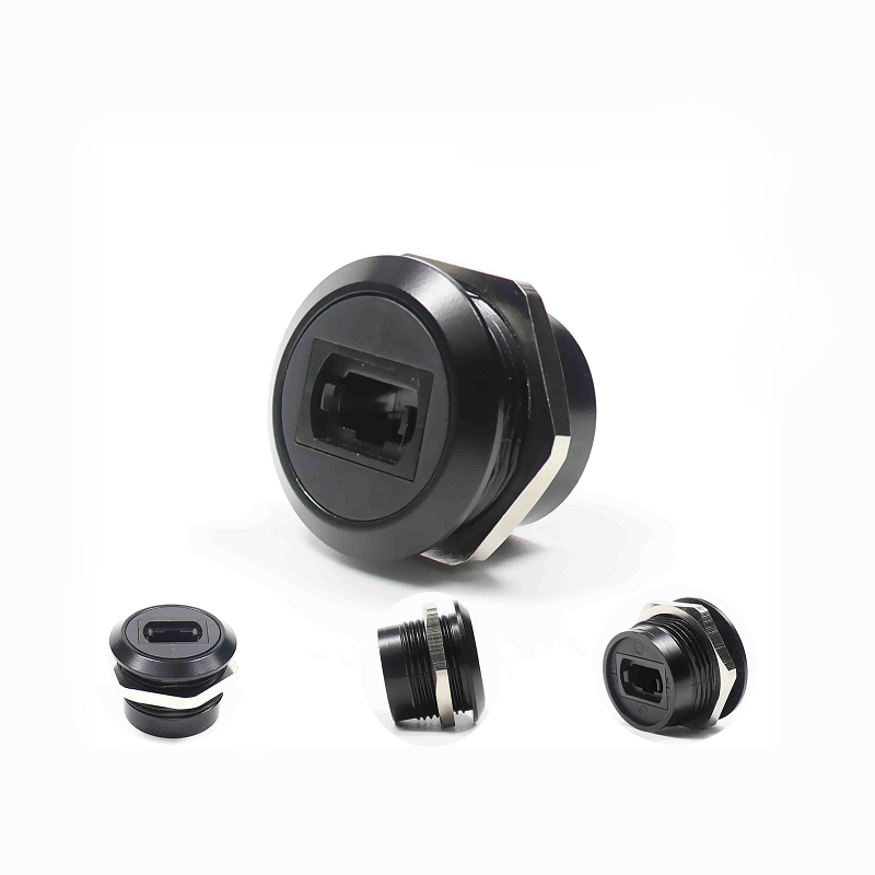 IP XLR / D-Series MPO Adapter Feed-through Bulkhead Key up to Key down