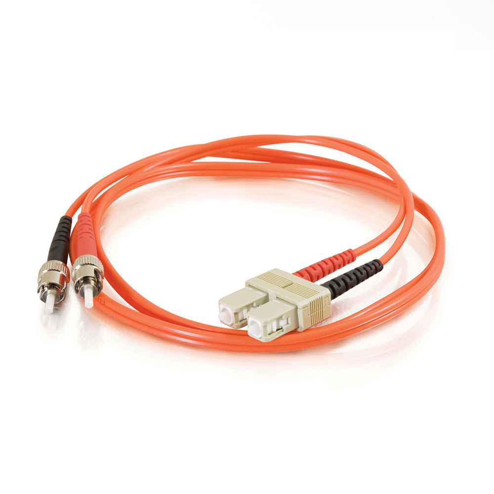 ST UPC to SC UPC Duplex OM2 Multimode PVC (OFNR) 2.0mm Fiber Optic Patch Cable