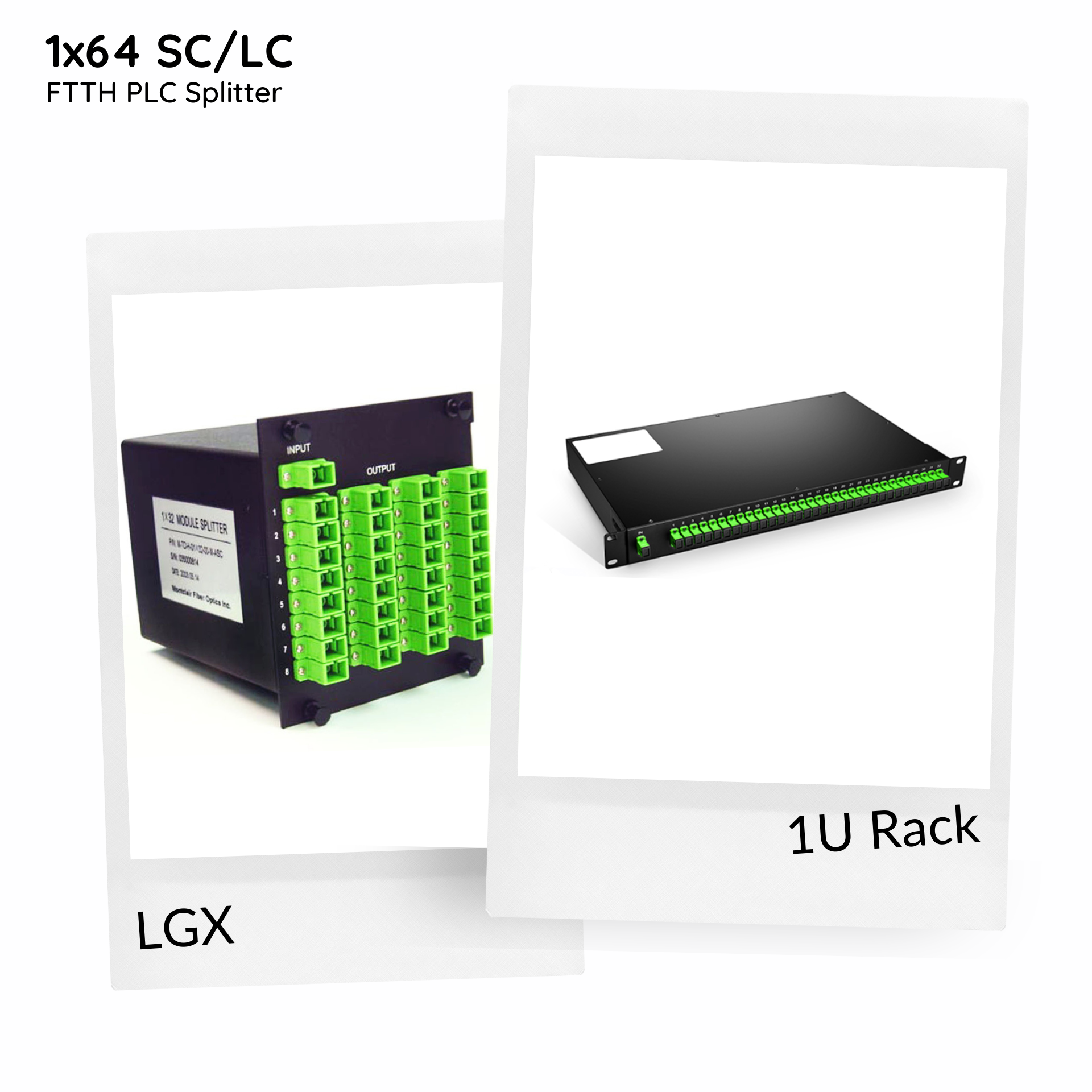 1x64 Plug-in Module FTTH PLC Splitter LGX/Rack-mountable