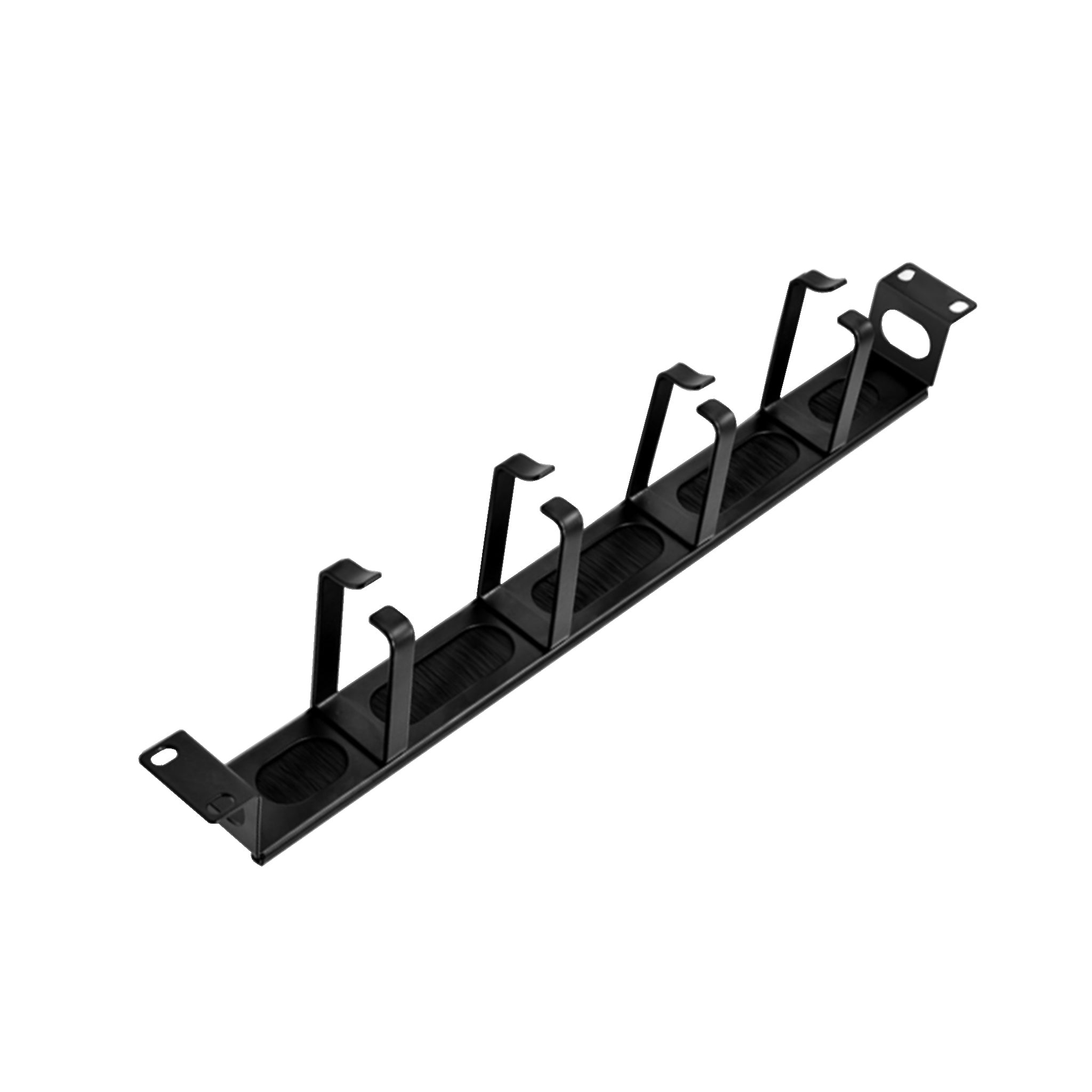 1U 19'' Horizontal Cable Managment Panel with Brush Stripes & D-rings