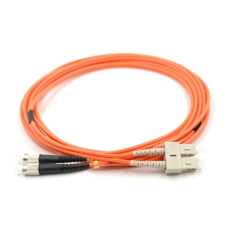 FC UPC to SC UPC Duplex OM2 Multimode PVC (OFNR) 2.0mm Fiber Optic Patch Cable