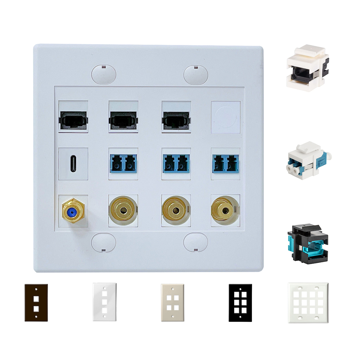 MTP MPO Multimode OM3 Fiber Optic Keystone Jack