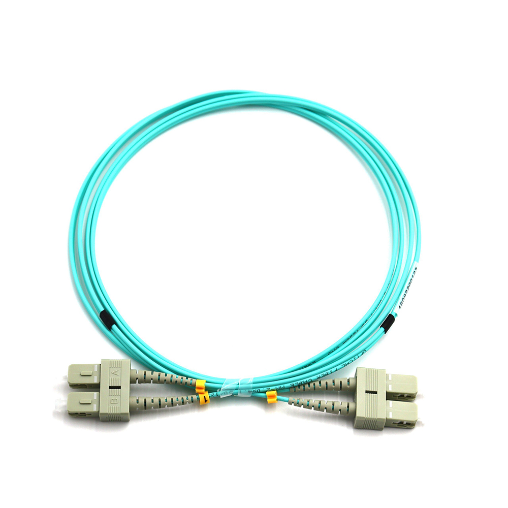 SC UPC to SC UPC Duplex OM3 Multimode PVC (OFNR) 2.0mm Fiber Optic Patch Cable