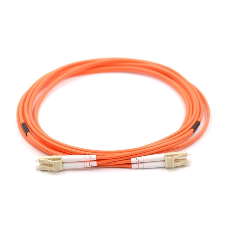 LC UPC to LC UPC Duplex OM2 Multimode PVC (OFNR) 2.0mm Fiber Optic Patch Cable