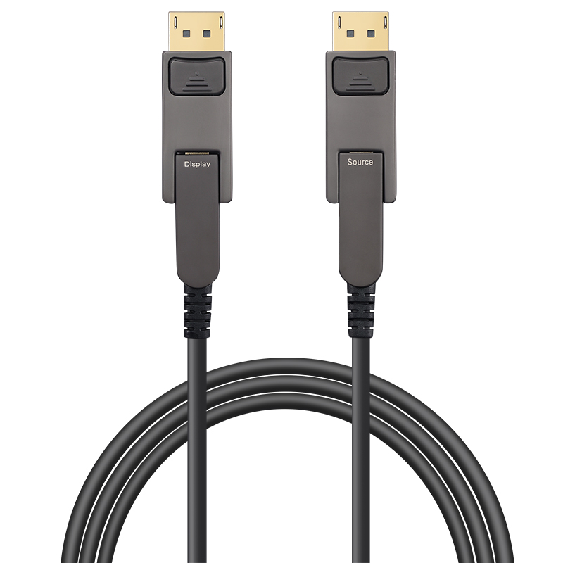 DisplayPort 1.4 32Gbps Active Optical Cable with mini DP to DP detachable connectors