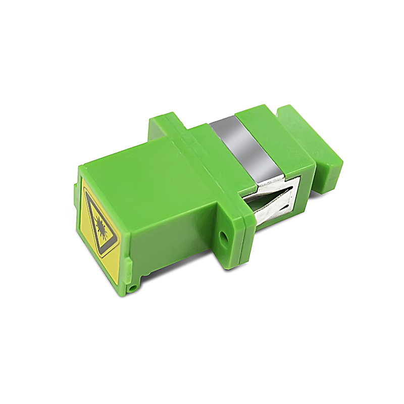 SC/APC Flip Shutter Simplex Singlemode with Flange with screws Metal mounting clip Fiber Adapter
