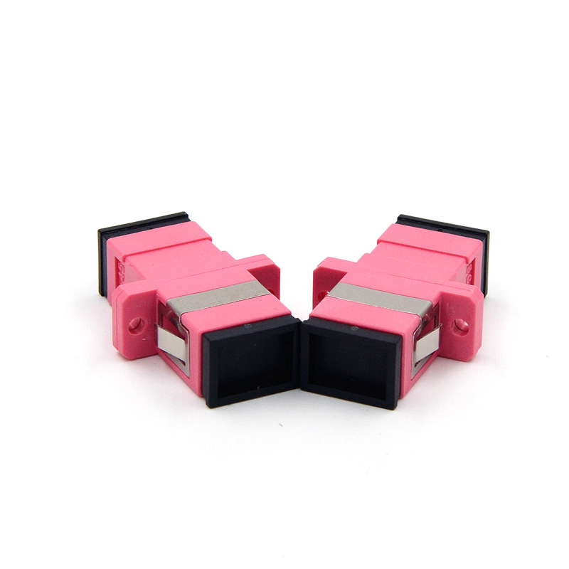 SC Simplex Fiber Optic Adapters Flange with screws Metal mounting clip