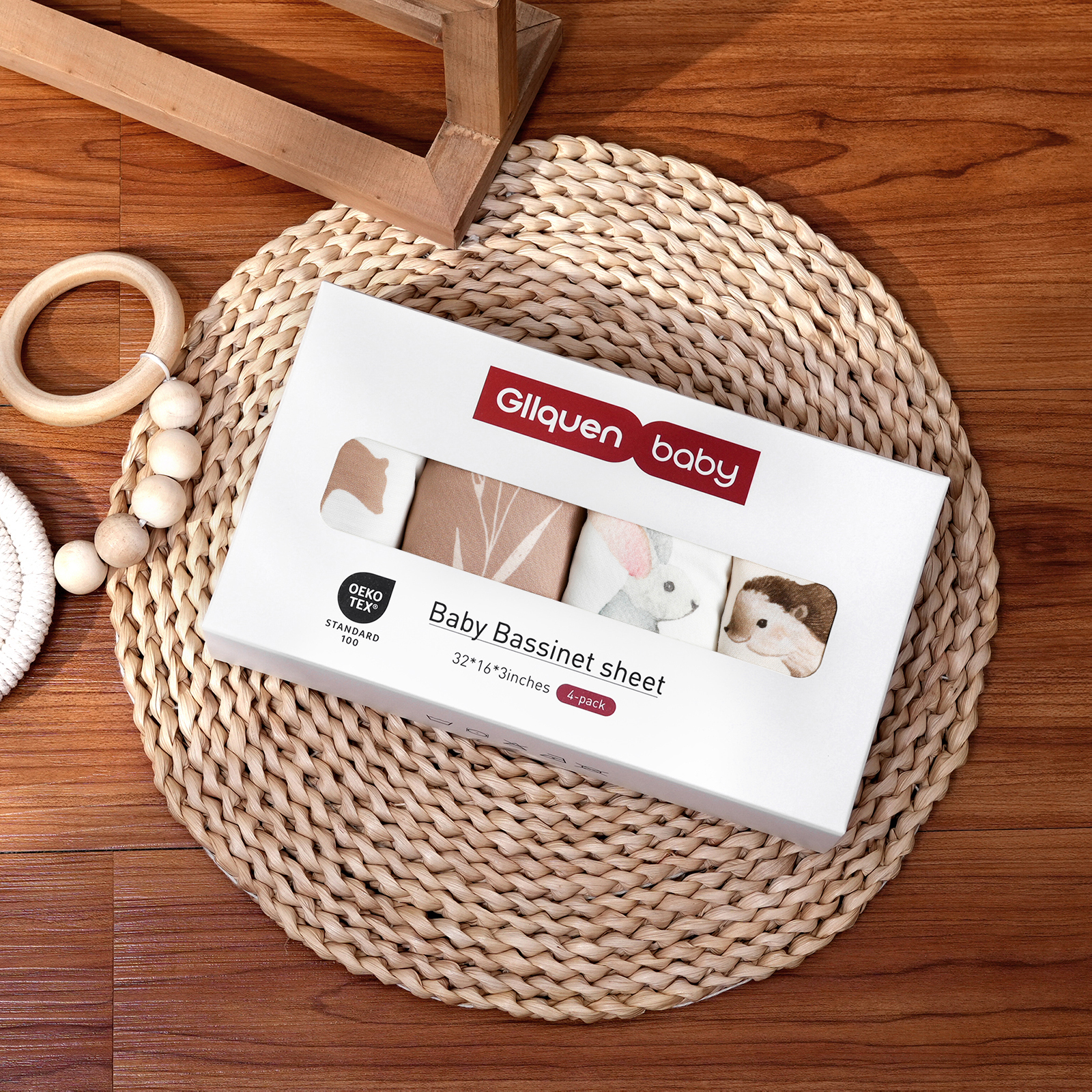 Bears and Deers | Soft Microfiber Fitted Change Pad Cover & Bassinet Sheets 4 Pack | 16''*32''