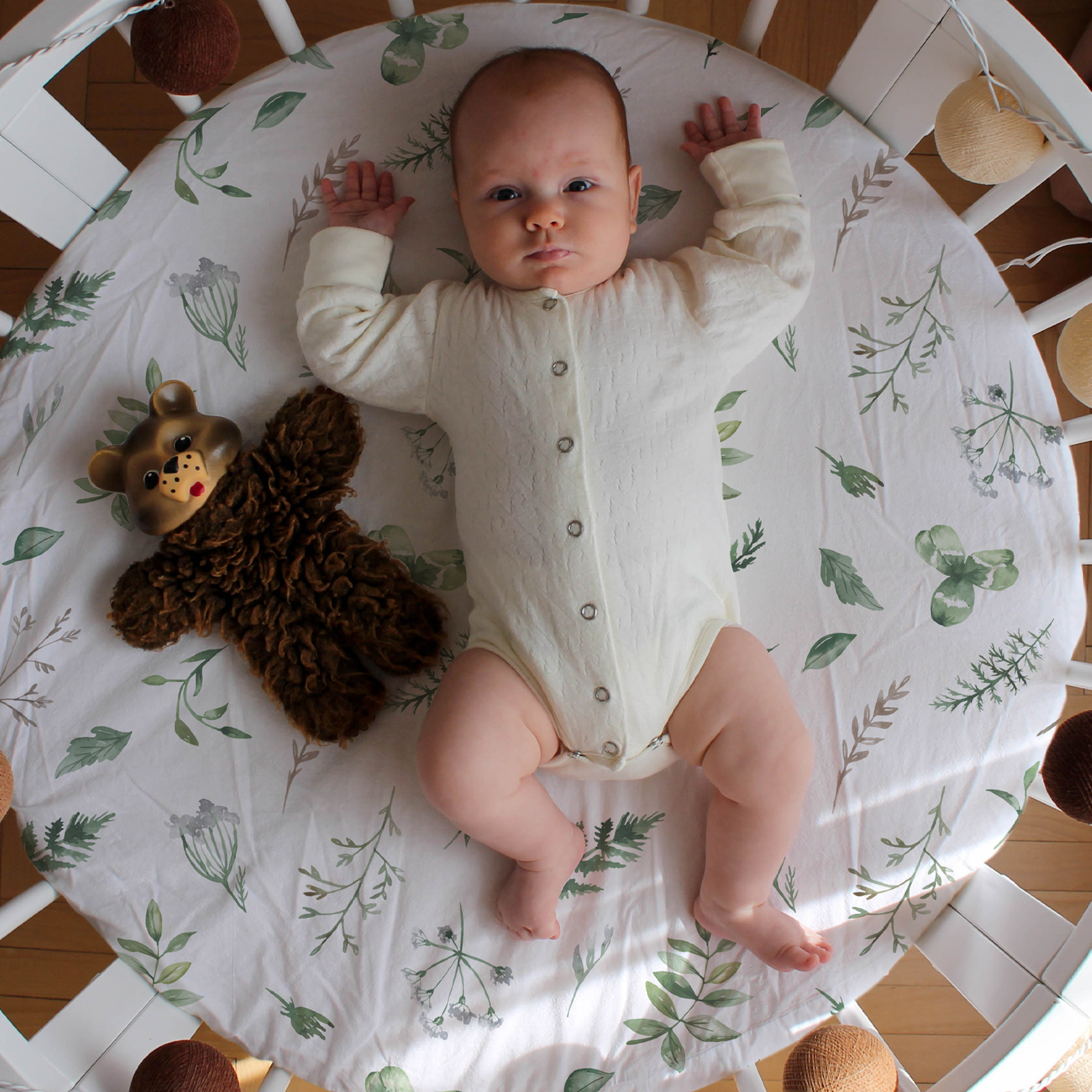 Plants & Flowers | Soft Microfiber Fitted Change Pad Cover & Bassinet Sheets 4 Pack | 16''*32''