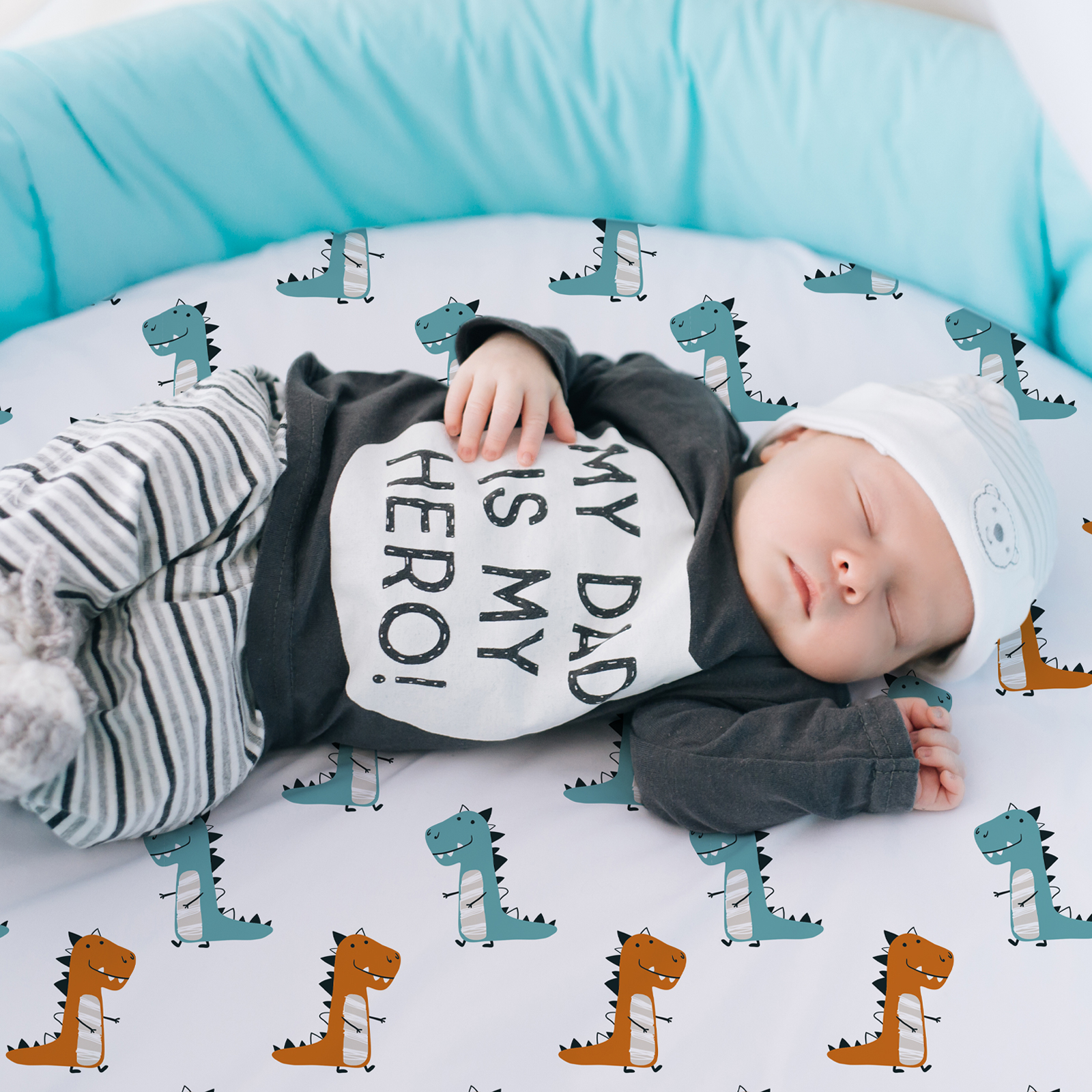 Jurassic & Colorful Fantasy | Soft Microfiber Fitted Change Pad Cover & Bassinet Sheets 4 Pack | 16''*32''