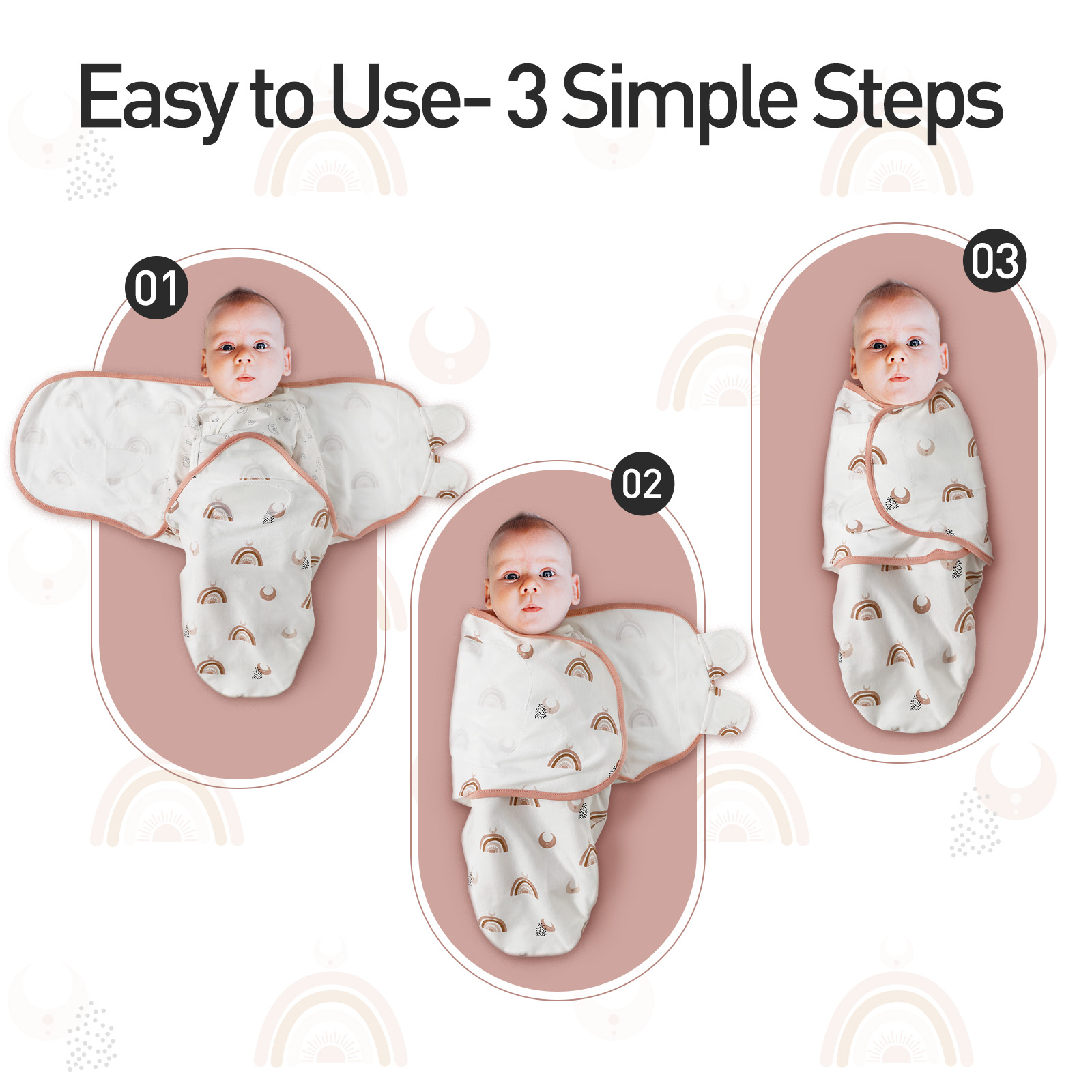 Moon and Stars | Gllquen Baby Swaddle 0-3 Months 3 Pack