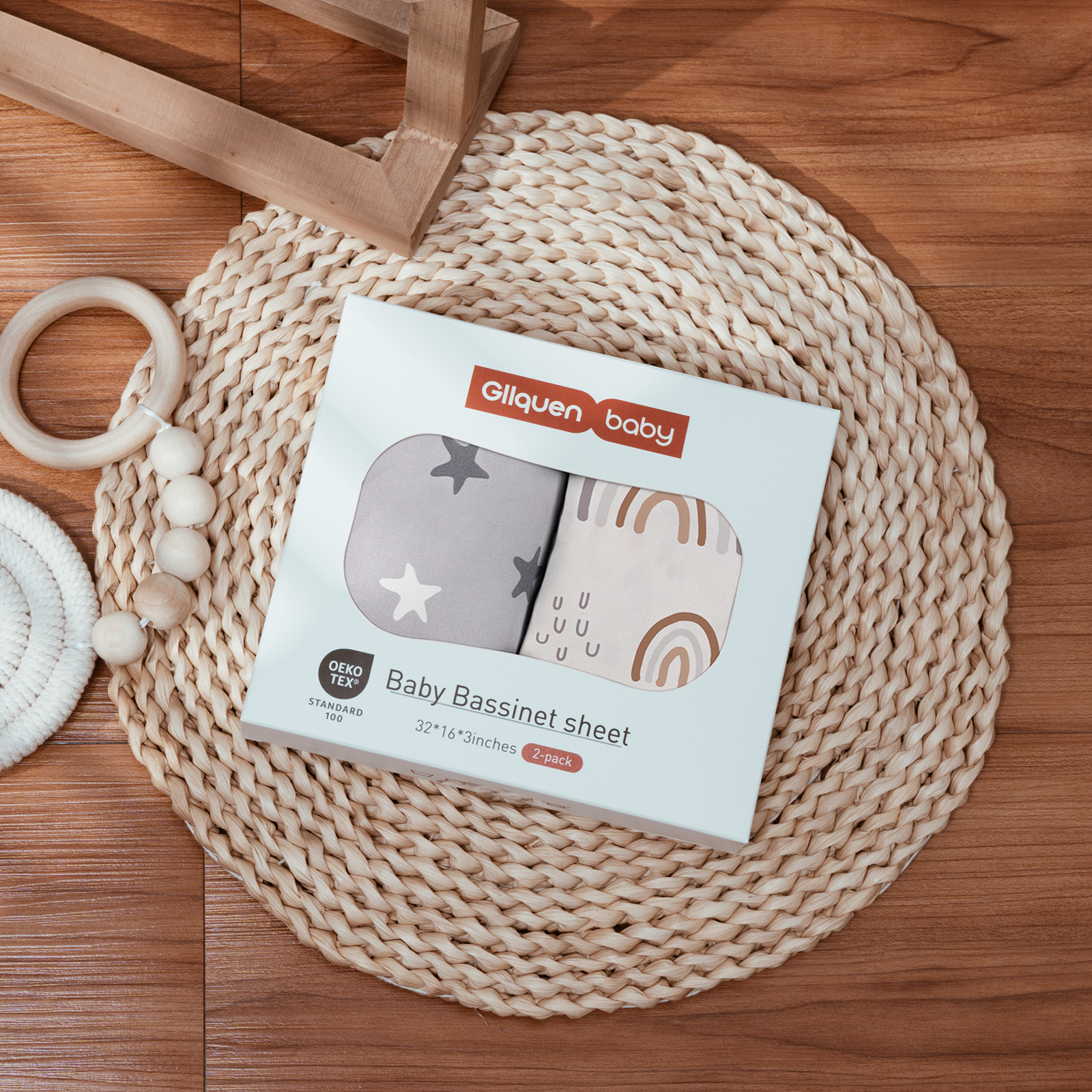 Rainbows | Soft Microfiber Fitted Change Pad Cover & Bassinet Sheets 2 Pack | 16''*32''