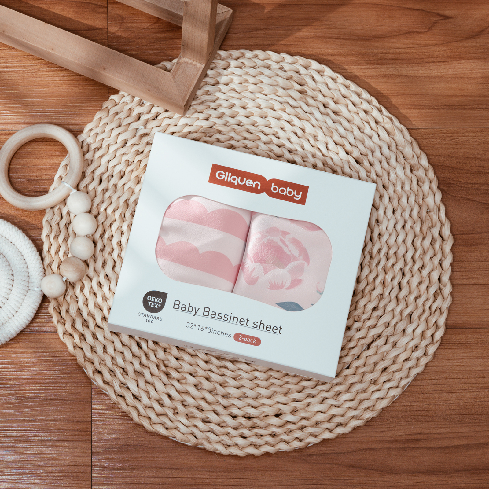 Rose Garden | Bassinet Sheets 2-Pack | 16''*32''