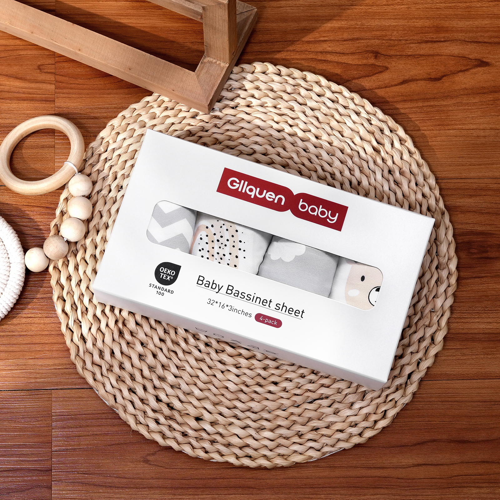 Cloud & Bears | Soft Microfiber Fitted Change Pad Cover & Bassinet Sheets 4 Pack | 16''*32''