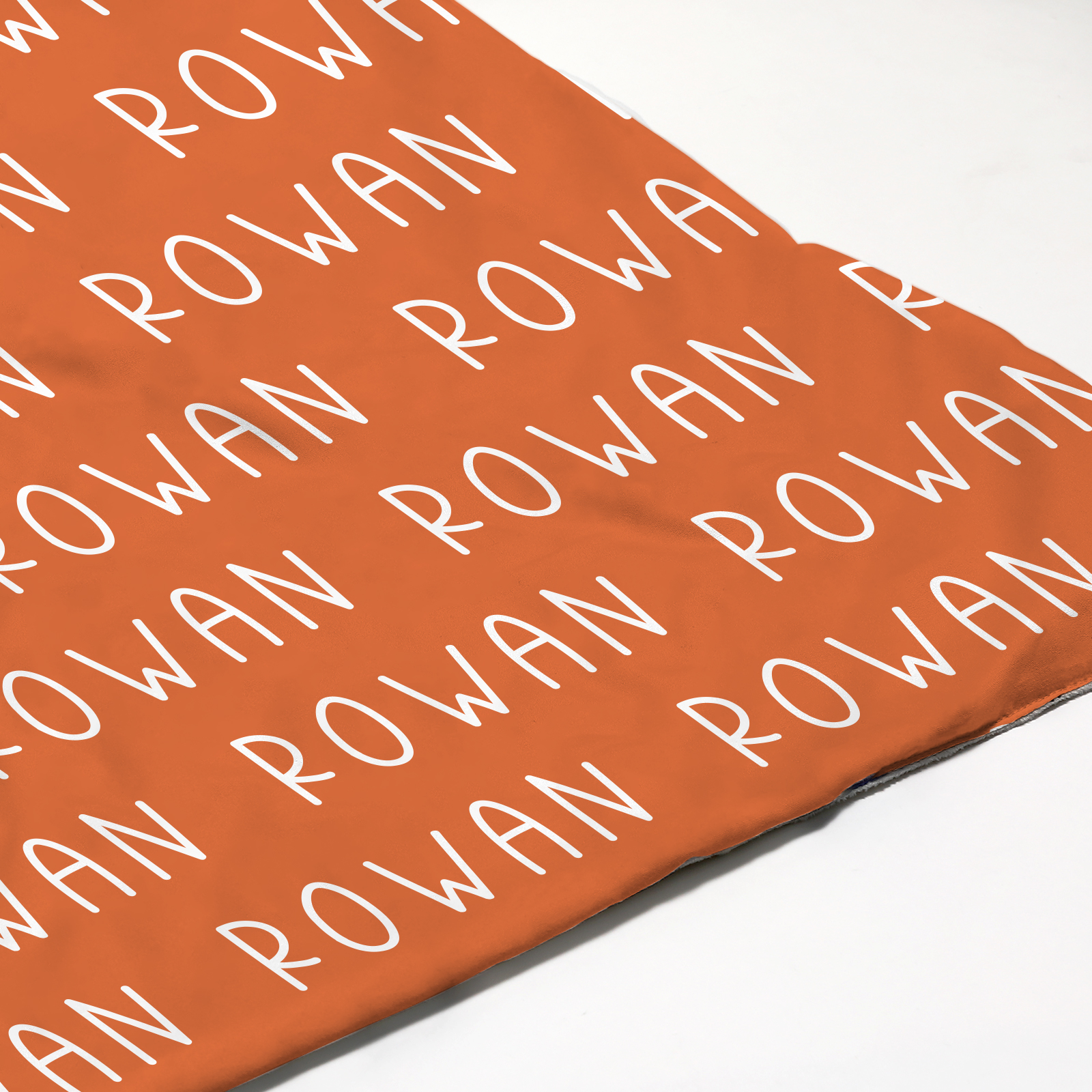 Rowan's Red Orange Tone Personalized Name Blanket