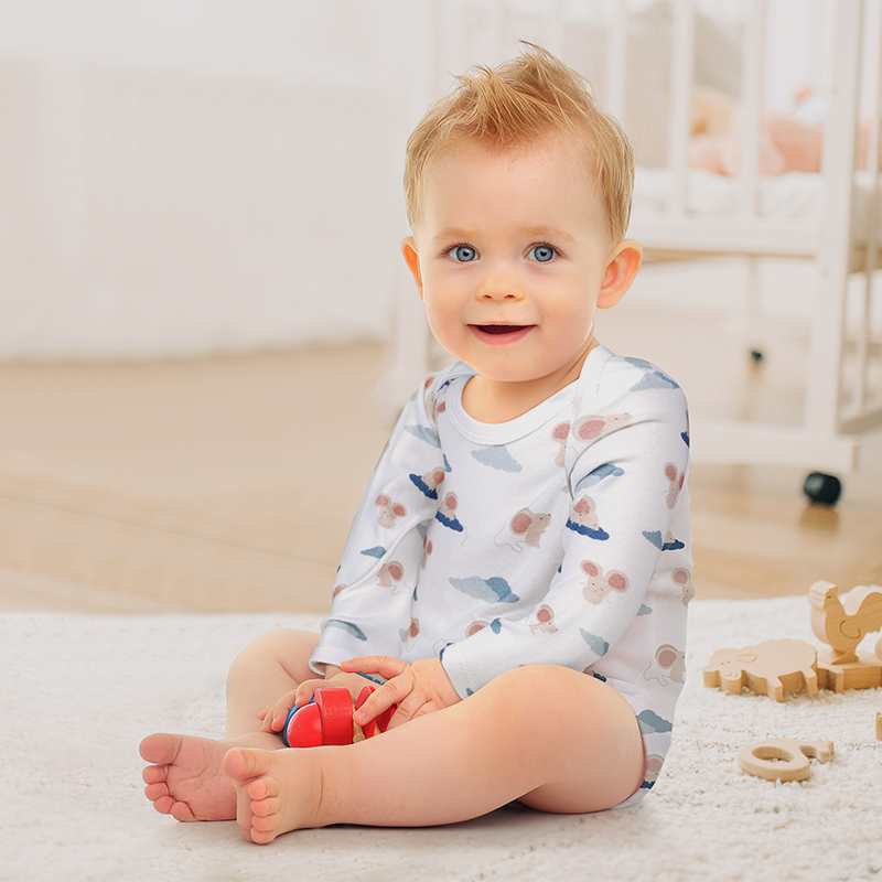 Smart Mouse | Long Sleeve Organic Cotton bodysuit