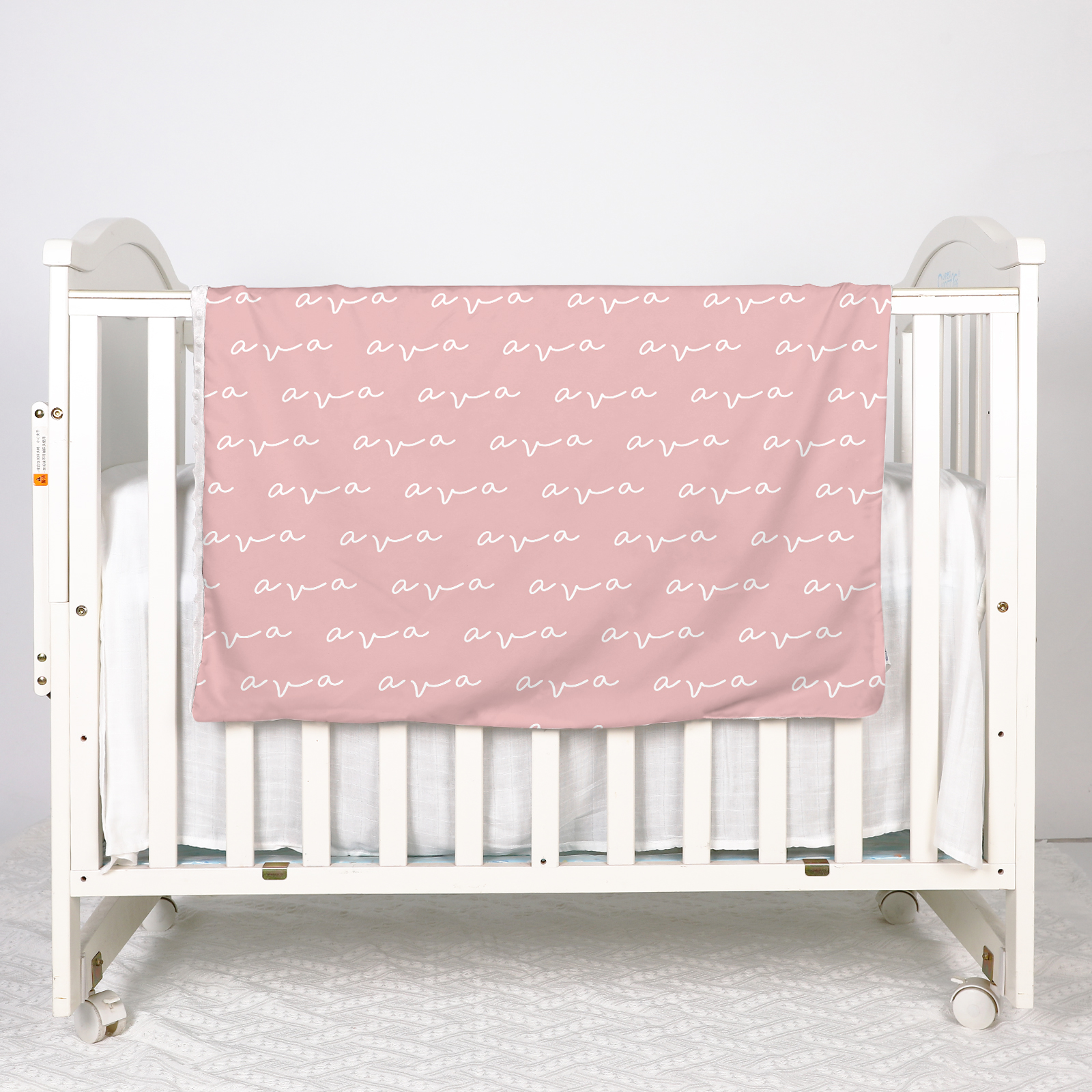 Ava's Light Red Solid Color & Font Personalized Blanket