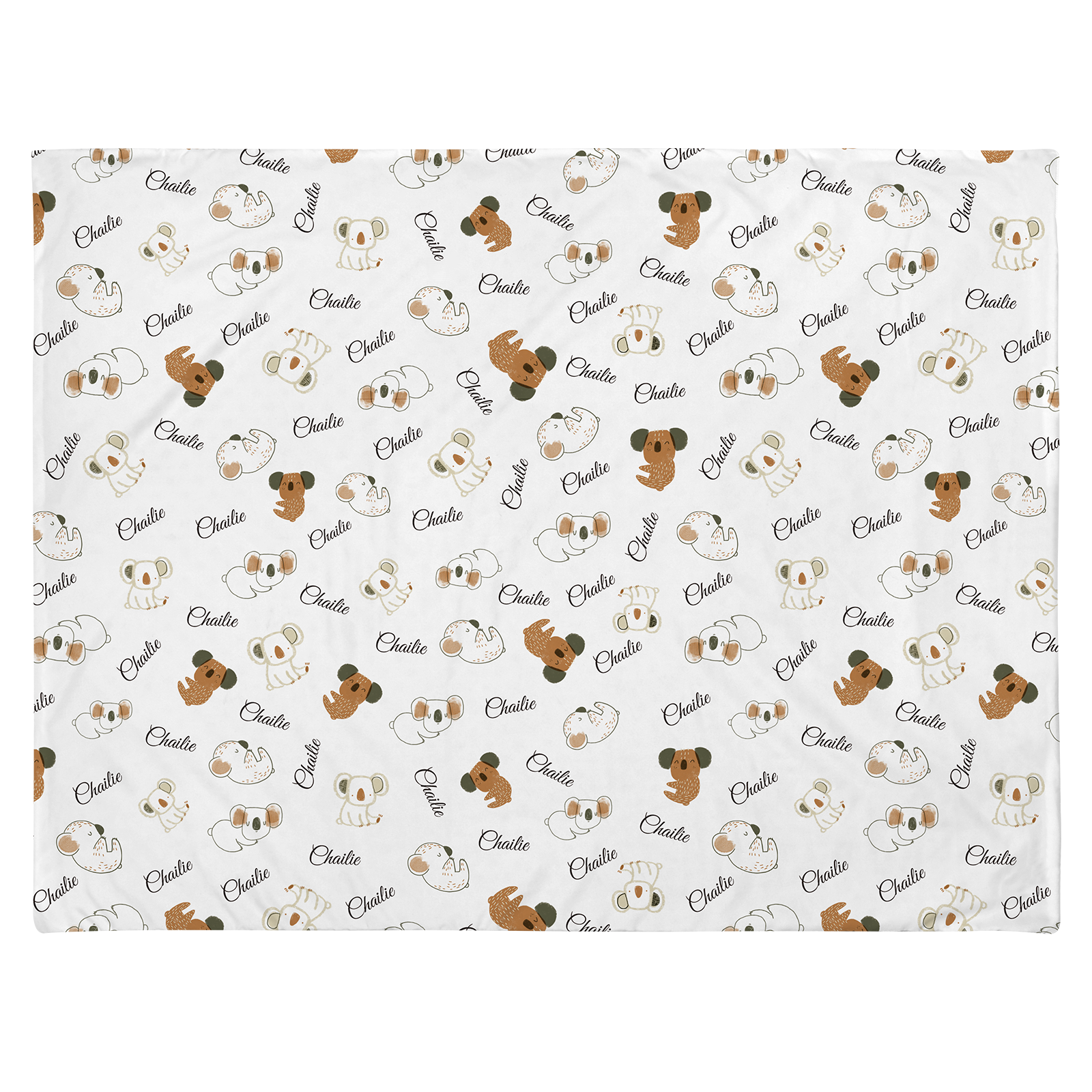 Australian Style Koala Personalized Baby Name Blanket