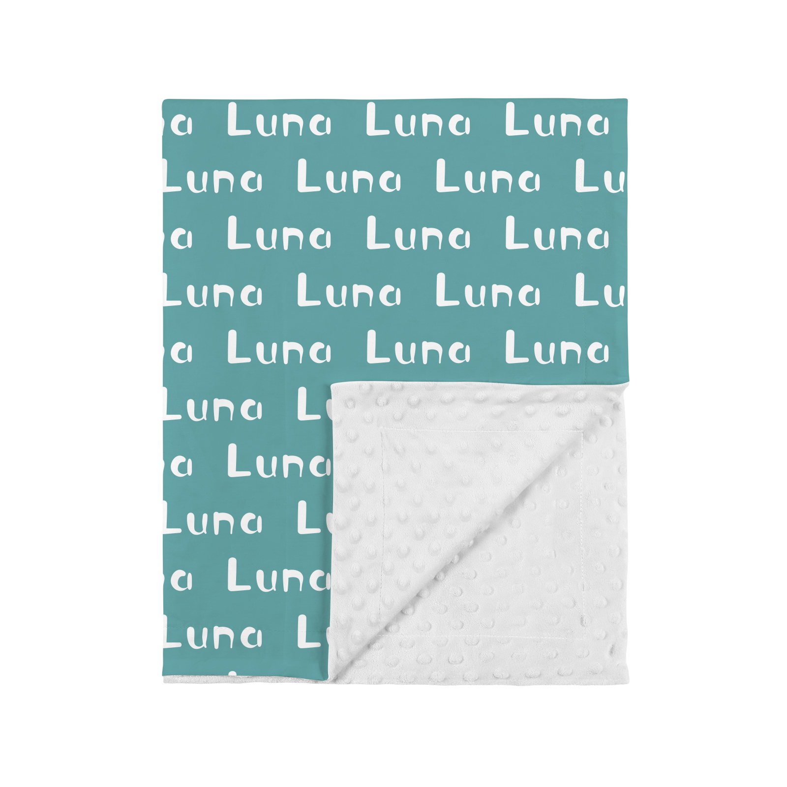 Luna's Cyanish Gray Tone Personalized Name Blanket