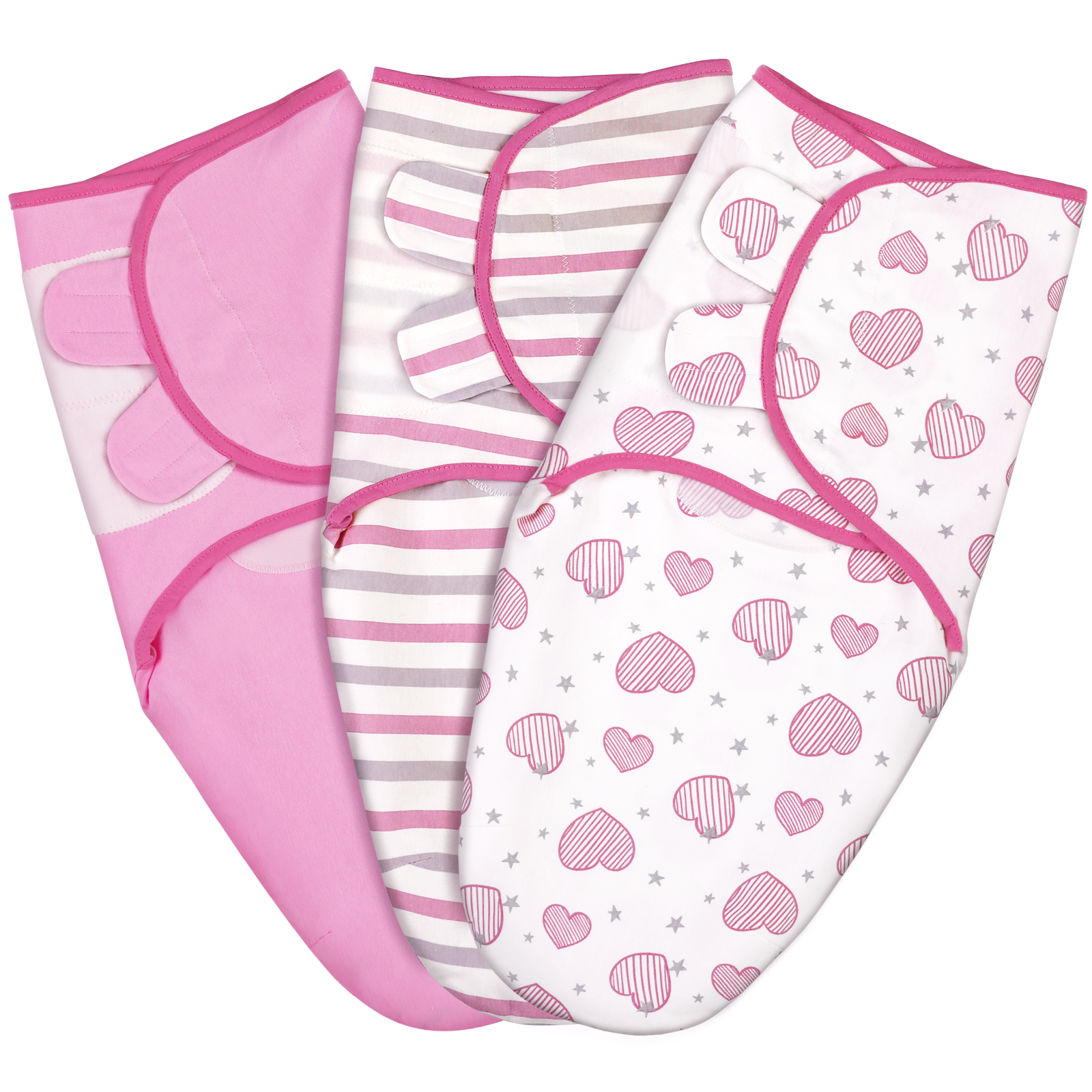 Pink Heart | Gllquen Baby Swaddle 0-3 Months 3 Pack