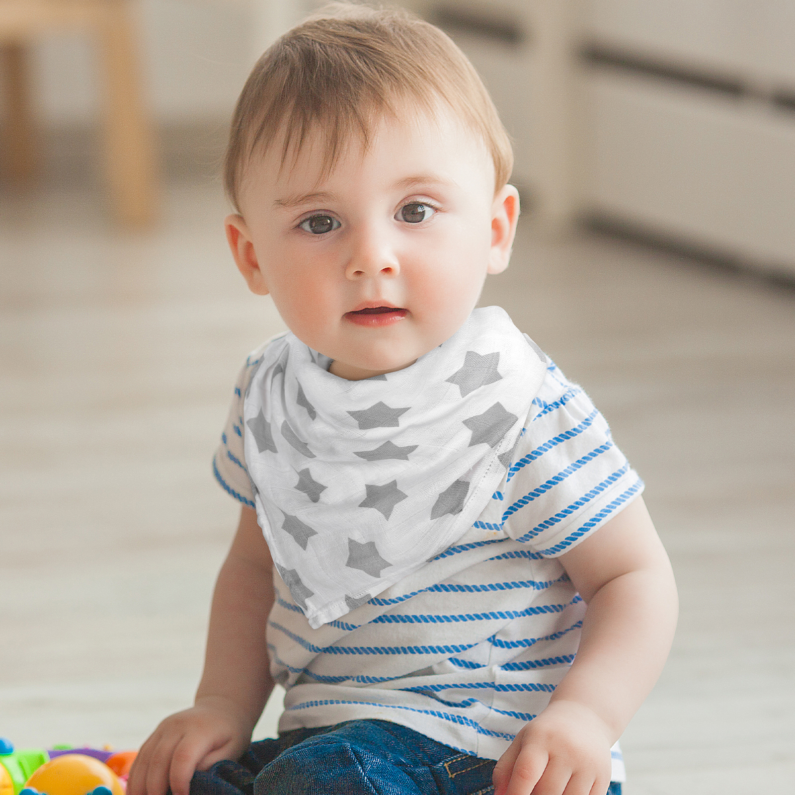 Muslin Swaddle Blankets 6-Pack, 28 X 28" - Grey Star