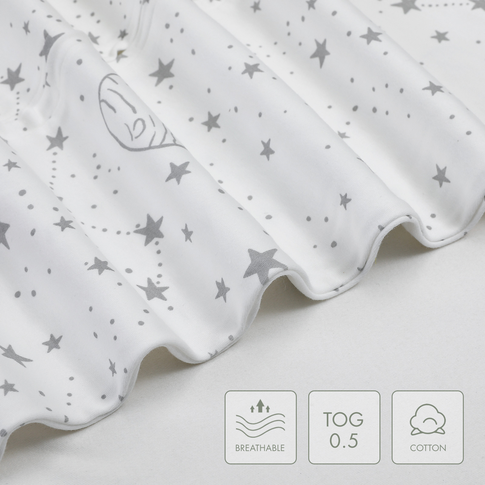 Gllquen Baby Premium Sleep Sack 2 Pack - Planet & Star
